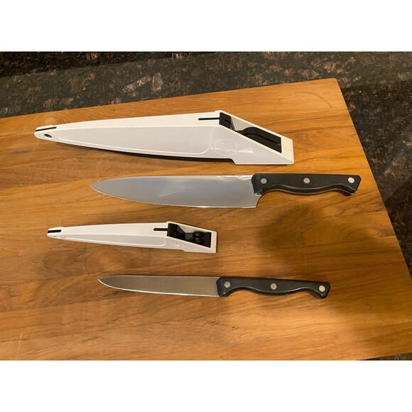 Pampered Chef kitchen Knifes With Sharpening Cases - Picture 2 of 6